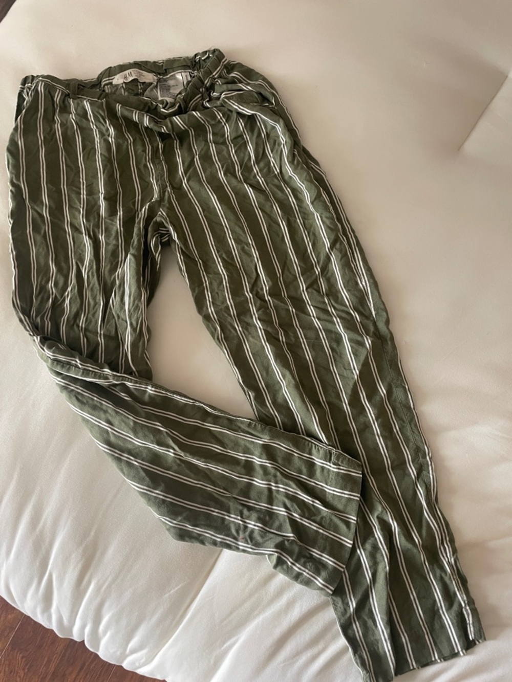 H&M Olive Green Striped Girl’s Pants